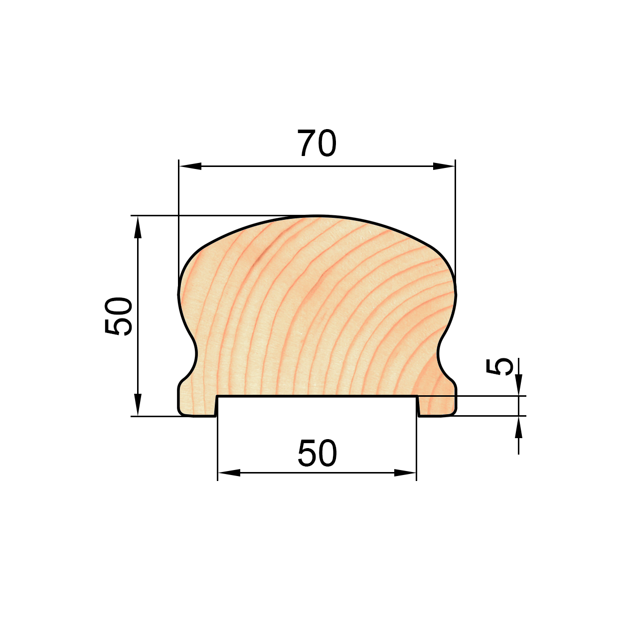 Поручень классический 50х70х3000 мм - Image 2