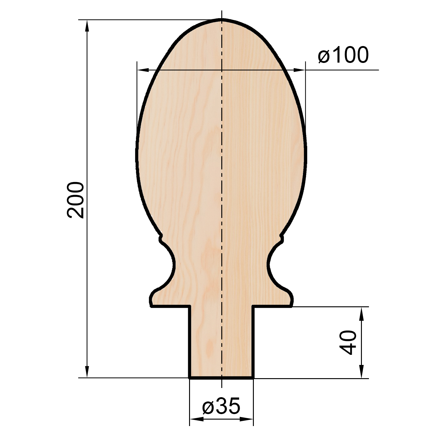 Шар с ножкой, диам. 100 мм, овал - Image 2